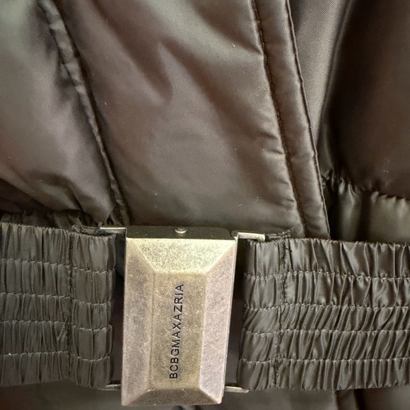 BCBGMaxAzria Dark Army Green Puffer Vest with Belt - Picture 4 of 10